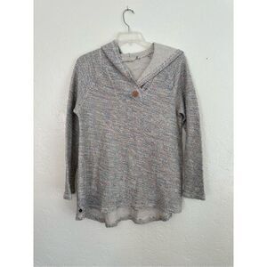 SOFT SURROUNDINGS Gray  Marled Pullover Hoodie Tunic XL